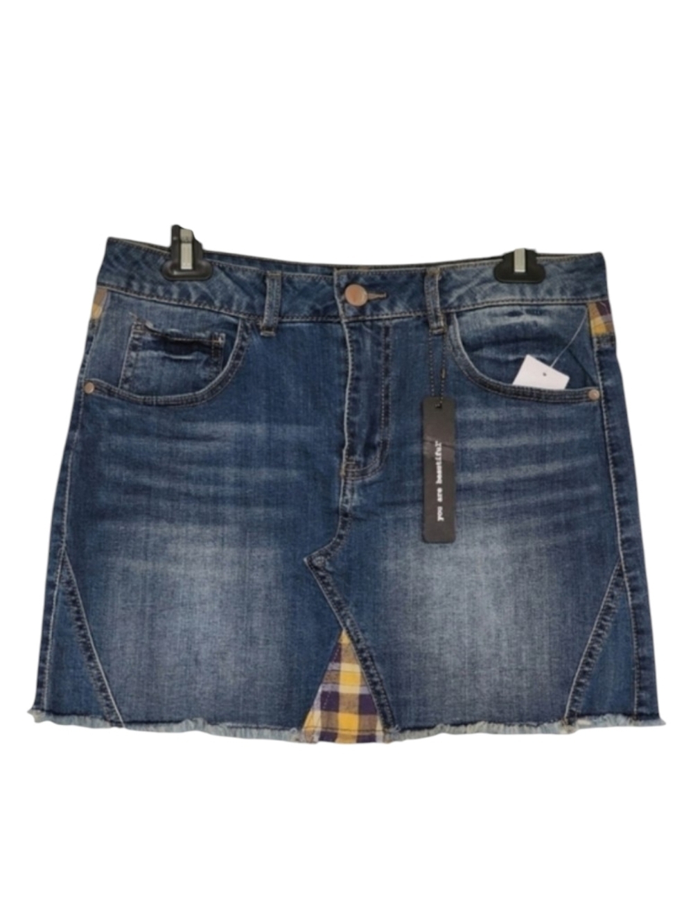 Dollhouse Distressed Denim Mini Skirt Sweet Delight Hippie Boho Size 11